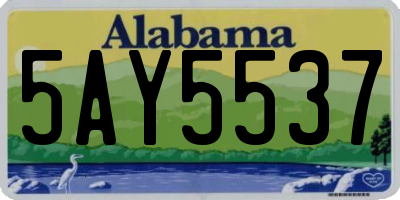 AL license plate 5AY5537