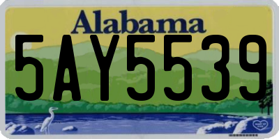 AL license plate 5AY5539