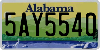 AL license plate 5AY5540