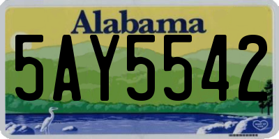 AL license plate 5AY5542