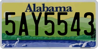 AL license plate 5AY5543