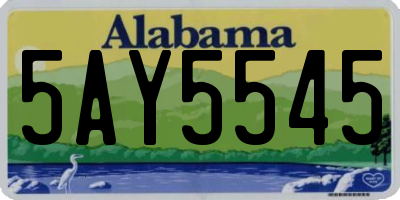 AL license plate 5AY5545