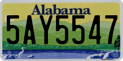 AL license plate 5AY5547