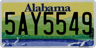 AL license plate 5AY5549