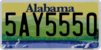 AL license plate 5AY5550