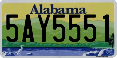 AL license plate 5AY5551