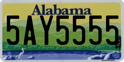 AL license plate 5AY5555
