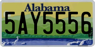 AL license plate 5AY5556