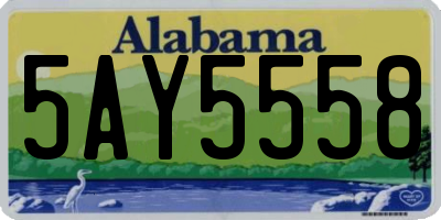 AL license plate 5AY5558