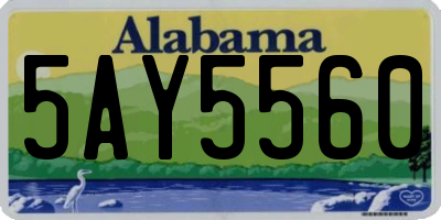AL license plate 5AY5560