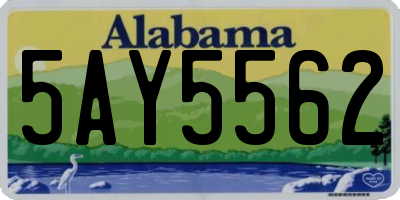 AL license plate 5AY5562