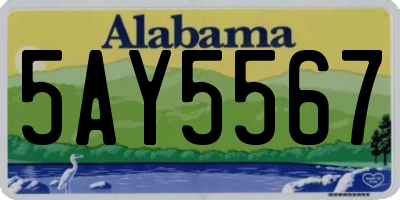 AL license plate 5AY5567