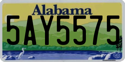 AL license plate 5AY5575