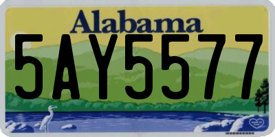 AL license plate 5AY5577