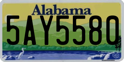 AL license plate 5AY5580