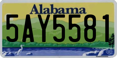 AL license plate 5AY5581