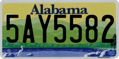 AL license plate 5AY5582