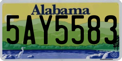 AL license plate 5AY5583