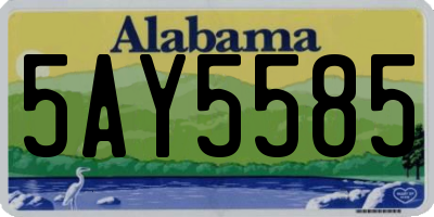 AL license plate 5AY5585