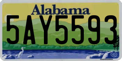 AL license plate 5AY5593