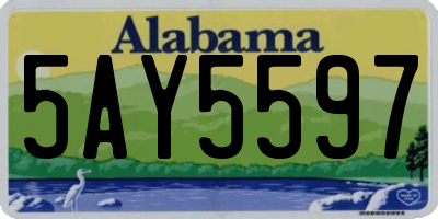AL license plate 5AY5597