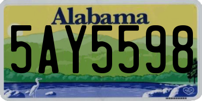 AL license plate 5AY5598