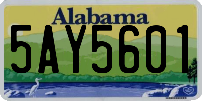 AL license plate 5AY5601