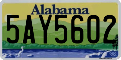 AL license plate 5AY5602