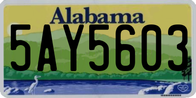 AL license plate 5AY5603