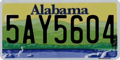 AL license plate 5AY5604