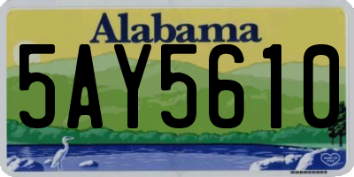 AL license plate 5AY5610