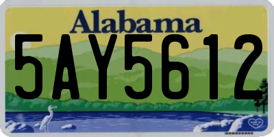 AL license plate 5AY5612