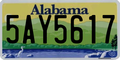AL license plate 5AY5617