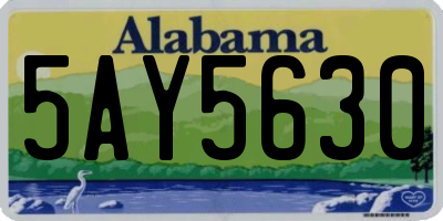 AL license plate 5AY5630