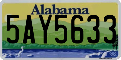 AL license plate 5AY5633