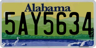 AL license plate 5AY5634
