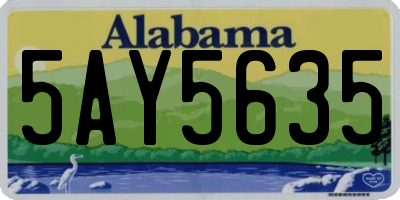 AL license plate 5AY5635
