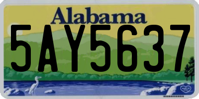 AL license plate 5AY5637