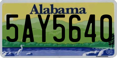 AL license plate 5AY5640