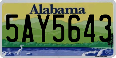 AL license plate 5AY5643