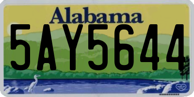 AL license plate 5AY5644