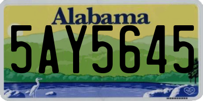 AL license plate 5AY5645