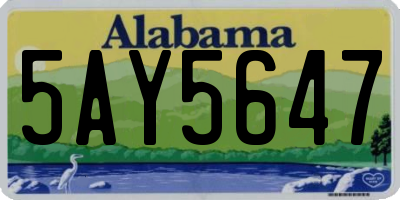 AL license plate 5AY5647