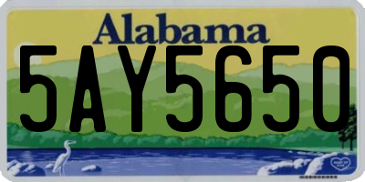 AL license plate 5AY5650