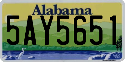 AL license plate 5AY5651