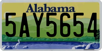 AL license plate 5AY5654