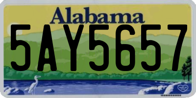 AL license plate 5AY5657