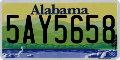 AL license plate 5AY5658