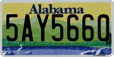 AL license plate 5AY5660
