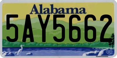 AL license plate 5AY5662